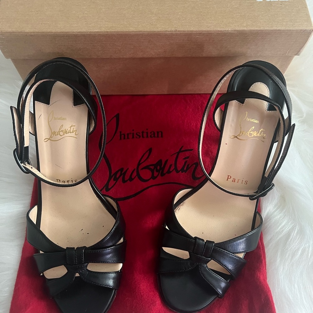 Christian Louboutin Black Strappy Heels